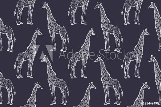 Picture of Seamless pattern with African giraffes